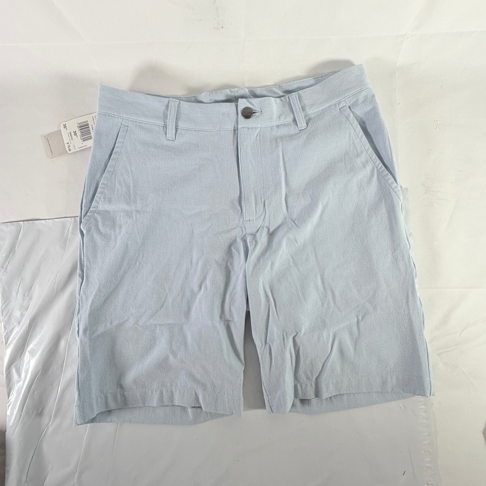 adidas Men's Crosshatch Golf Shorts 30 Light Wonder Blue White Athletic NWT